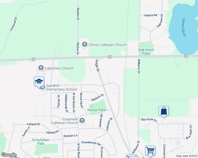 map of restaurants, bars, coffee shops, grocery stores, and more near 2024 North Page Street in Stoughton