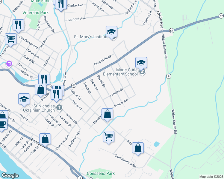 map of restaurants, bars, coffee shops, grocery stores, and more near 27 Catherine St in Amsterdam