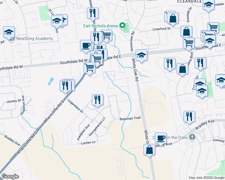 map of restaurants, bars, coffee shops, grocery stores, and more near 2871 Lemieux Walk in London