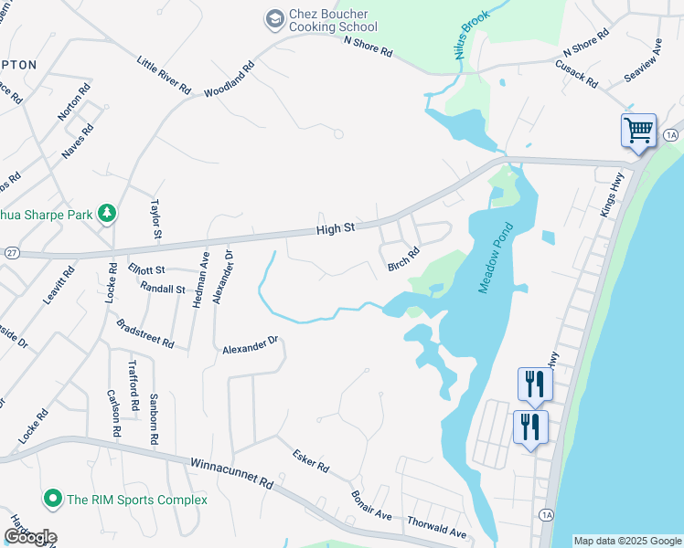 map of restaurants, bars, coffee shops, grocery stores, and more near 74 Dunvegan Woods in Hampton
