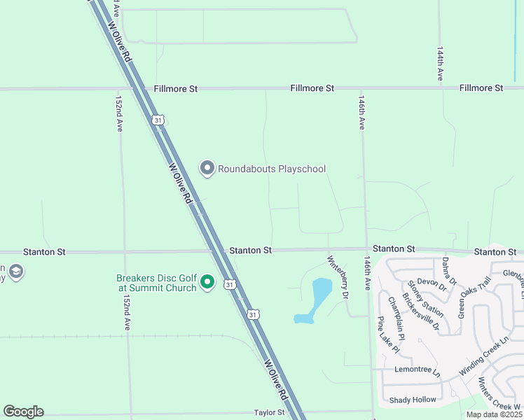 map of restaurants, bars, coffee shops, grocery stores, and more near 9332 Shoreway Drive in West Olive
