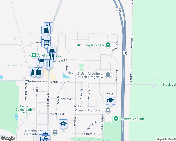 map of restaurants, bars, coffee shops, grocery stores, and more near 160 Saratoga Circle in Oregon