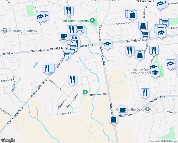 map of restaurants, bars, coffee shops, grocery stores, and more near in London