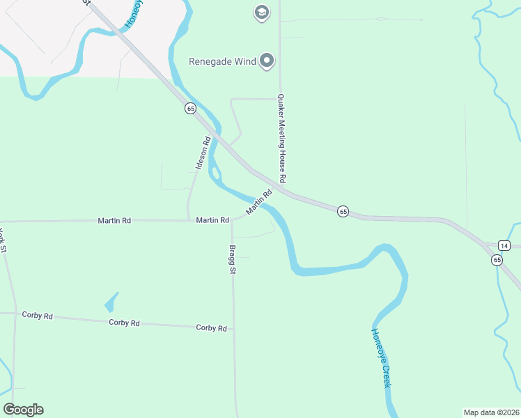 map of restaurants, bars, coffee shops, grocery stores, and more near 7880 Martin Road in Honeoye Falls