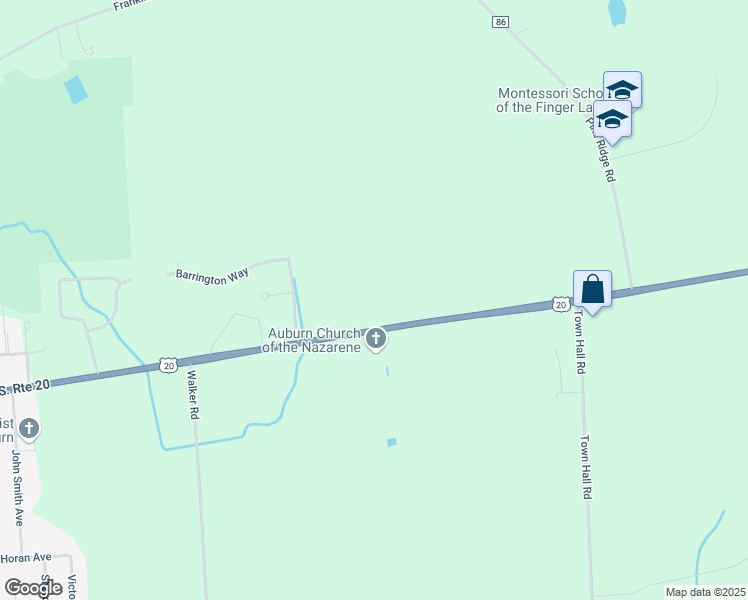 map of restaurants, bars, coffee shops, grocery stores, and more near 3365 East Genesee Street in Auburn