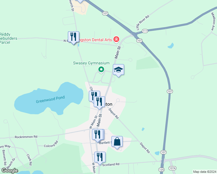 map of restaurants, bars, coffee shops, grocery stores, and more near 179 Main Street in Kingston