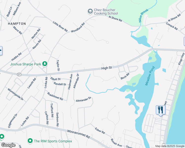 map of restaurants, bars, coffee shops, grocery stores, and more near 74 Dunvegan Woods in Hampton