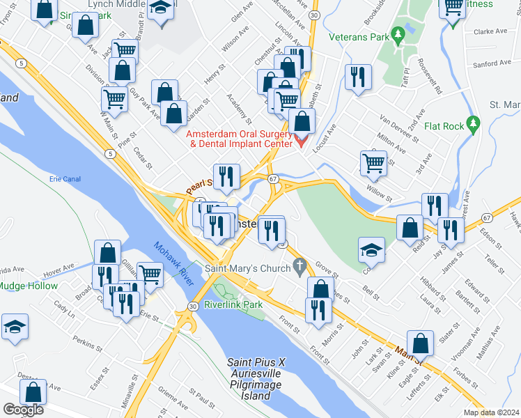 map of restaurants, bars, coffee shops, grocery stores, and more near 20 Gardner Place in Amsterdam