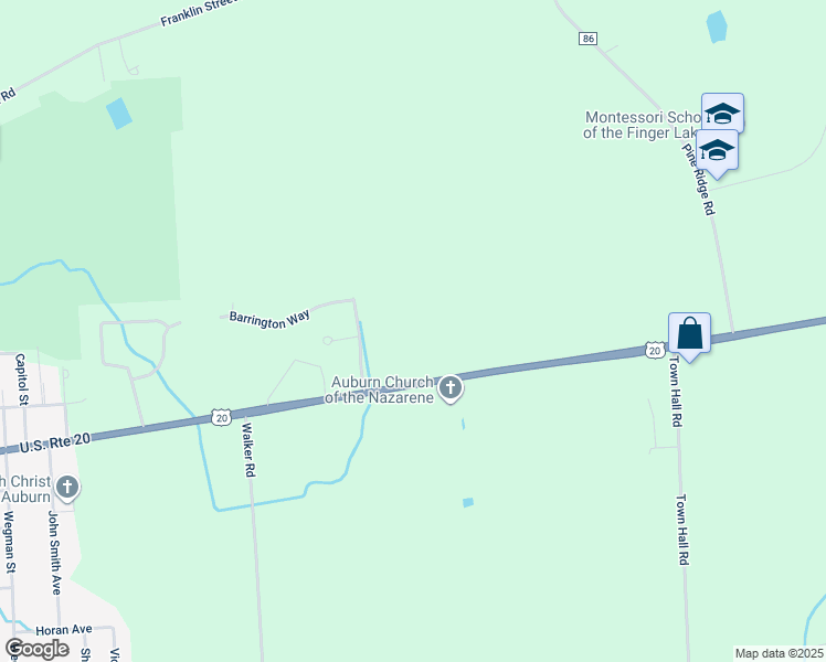 map of restaurants, bars, coffee shops, grocery stores, and more near 3365 East Genesee Street in Auburn