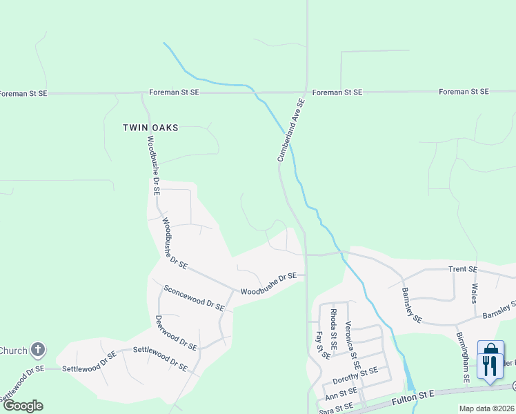 map of restaurants, bars, coffee shops, grocery stores, and more near 1461 Cumberland Ave SE in Lowell