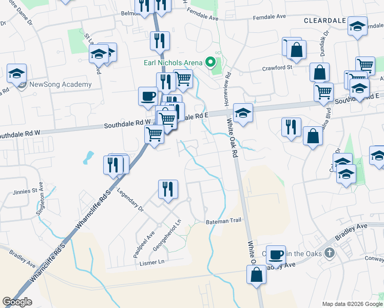 map of restaurants, bars, coffee shops, grocery stores, and more near 137 Bateman Trail in London