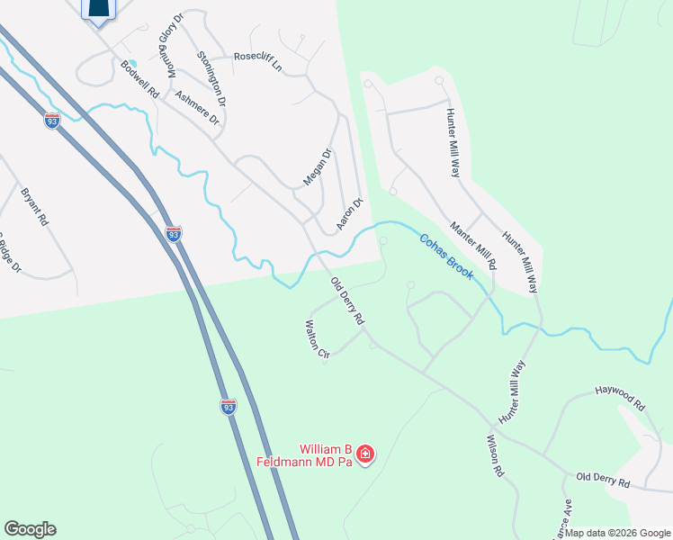 map of restaurants, bars, coffee shops, grocery stores, and more near 144 Old Derry Road in Londonderry