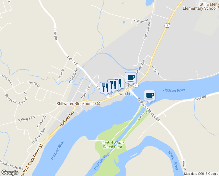 map of restaurants, bars, coffee shops, grocery stores, and more near 11 Palmer Street in Stillwater