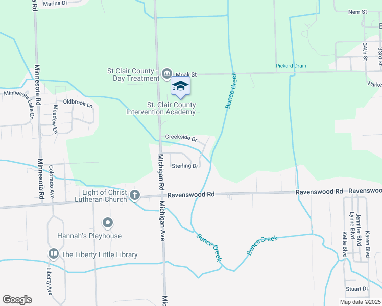map of restaurants, bars, coffee shops, grocery stores, and more near 3993 Sterling Drive in Port Huron
