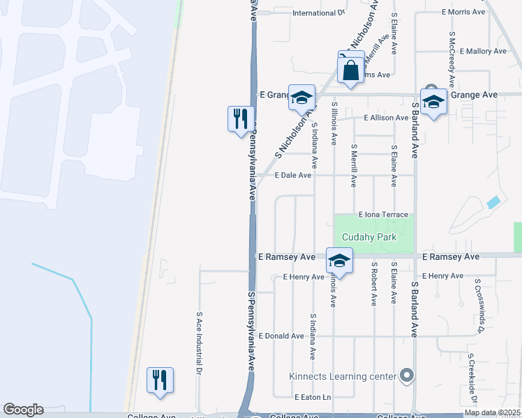map of restaurants, bars, coffee shops, grocery stores, and more near 5776 South Pennsylvania Avenue in Cudahy