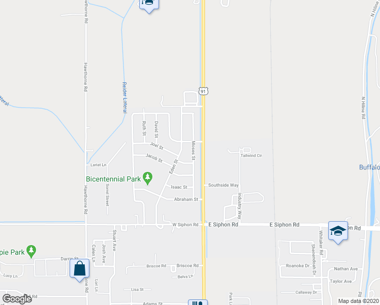 map of restaurants, bars, coffee shops, grocery stores, and more near 5833 Moses Street in Pocatello