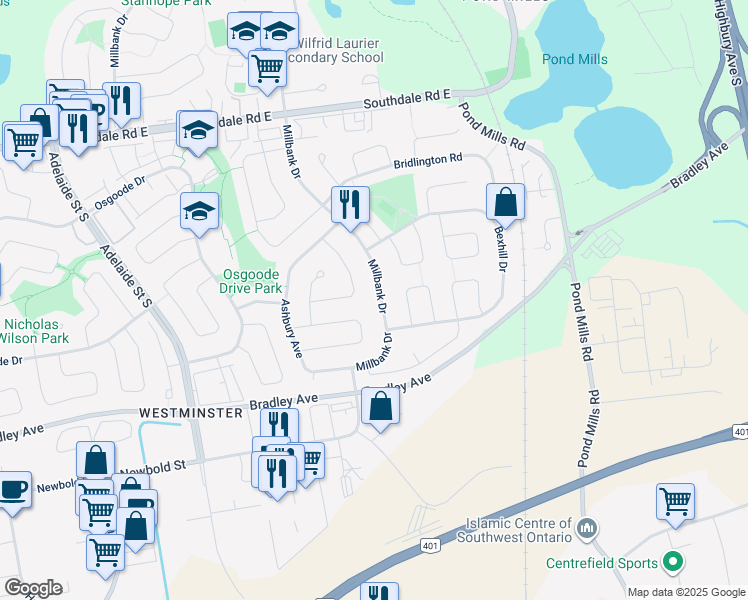 708 Millbank Drive, London ON Walk Score