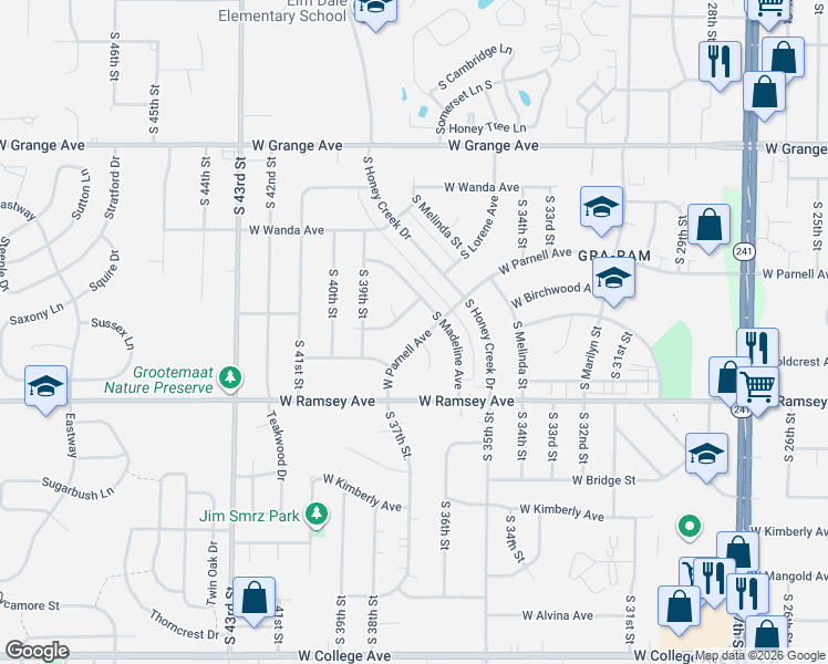 map of restaurants, bars, coffee shops, grocery stores, and more near 5818 South 37th Court in Milwaukee