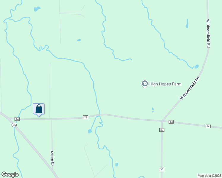 map of restaurants, bars, coffee shops, grocery stores, and more near 9170 County Road 14 in Honeoye Falls
