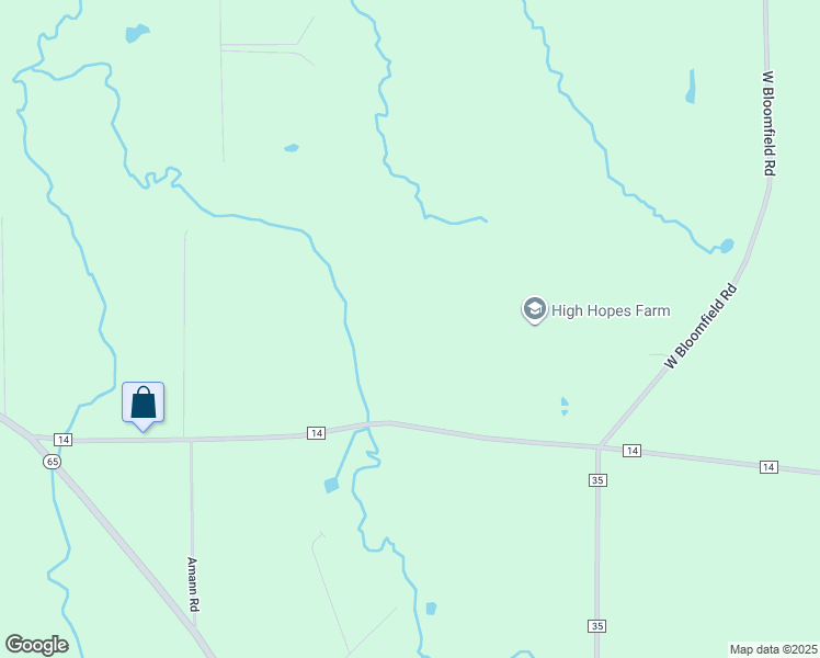 map of restaurants, bars, coffee shops, grocery stores, and more near 9170 County Road 14 in Honeoye Falls