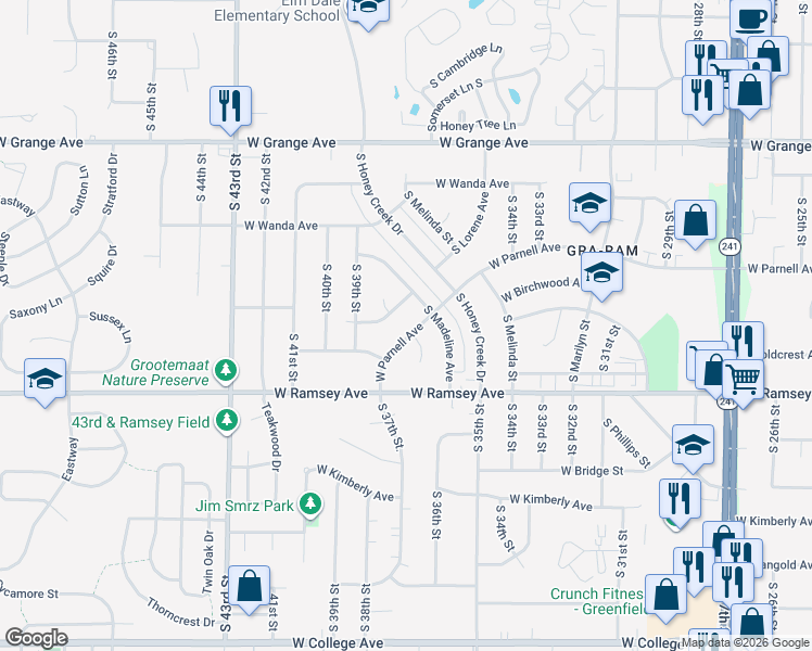 map of restaurants, bars, coffee shops, grocery stores, and more near 5818 S 37th Ct in Milwaukee