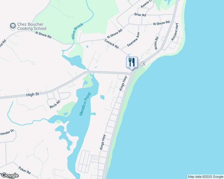 map of restaurants, bars, coffee shops, grocery stores, and more near 2 Meadow Pond Road in Hampton