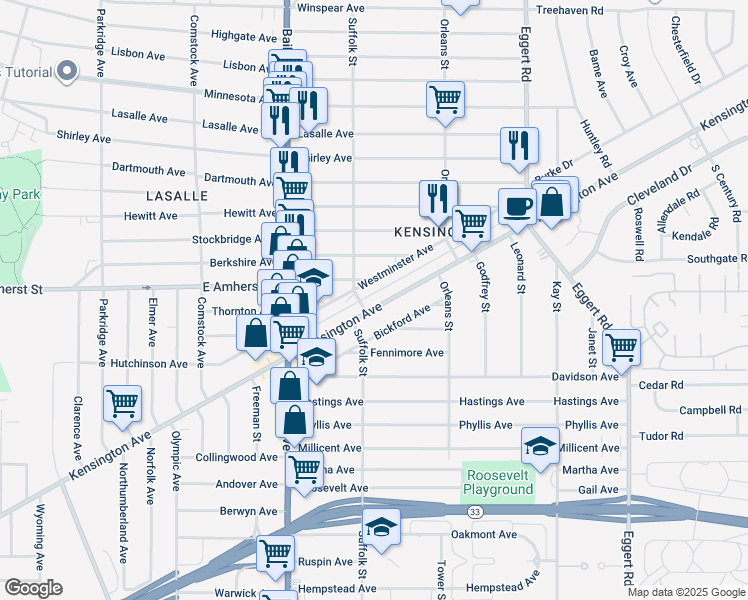 map of restaurants, bars, coffee shops, grocery stores, and more near in Snyder
