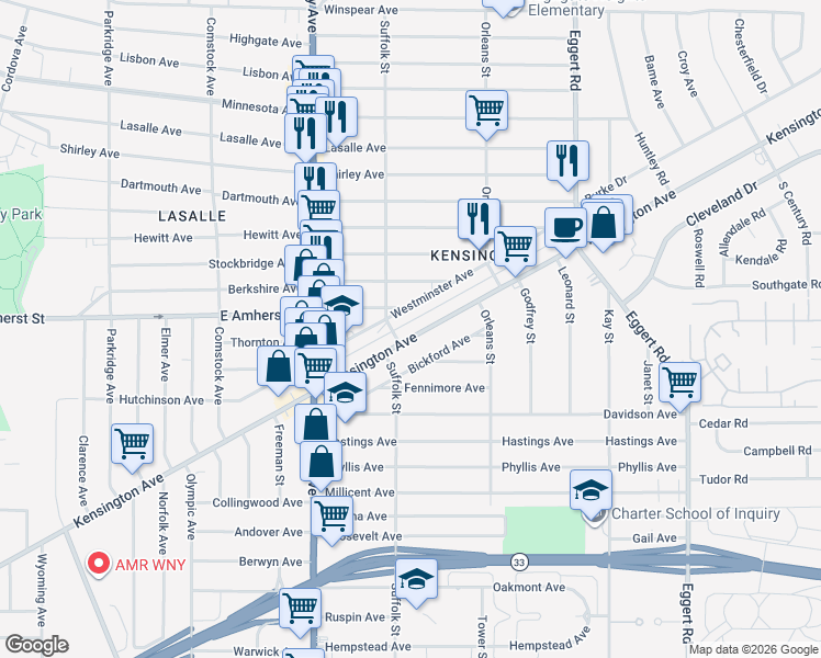 map of restaurants, bars, coffee shops, grocery stores, and more near in Snyder