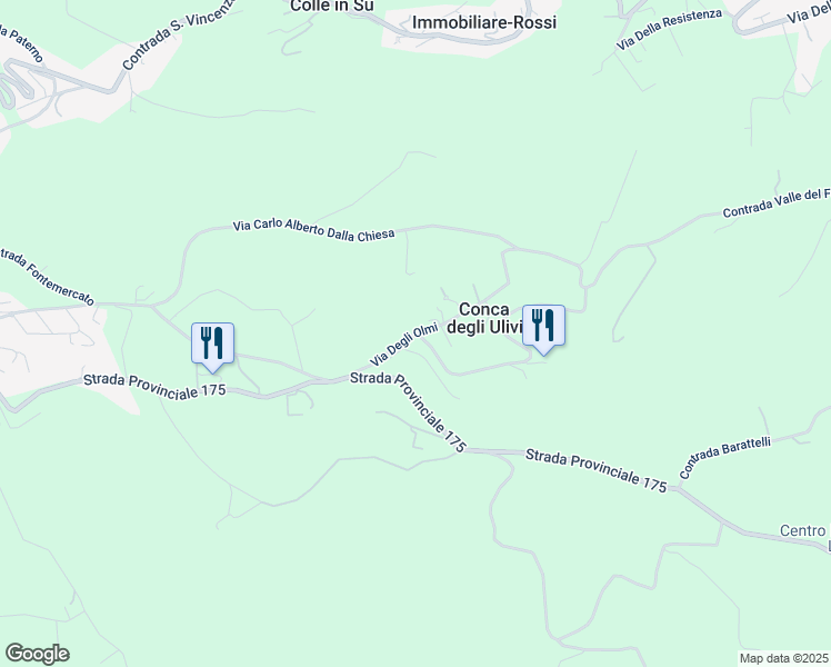 map of restaurants, bars, coffee shops, grocery stores, and more near 9 Via Degli Olmi in Provincia di Ascoli Piceno