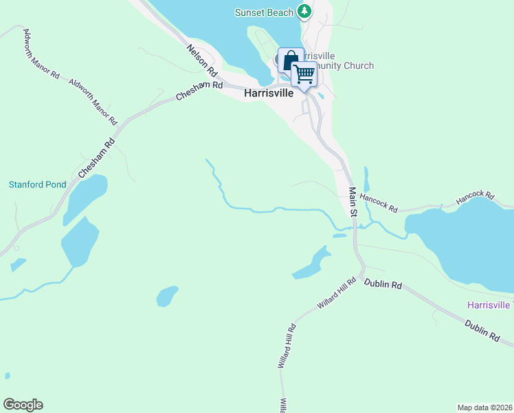 map of restaurants, bars, coffee shops, grocery stores, and more near in Harrisville
