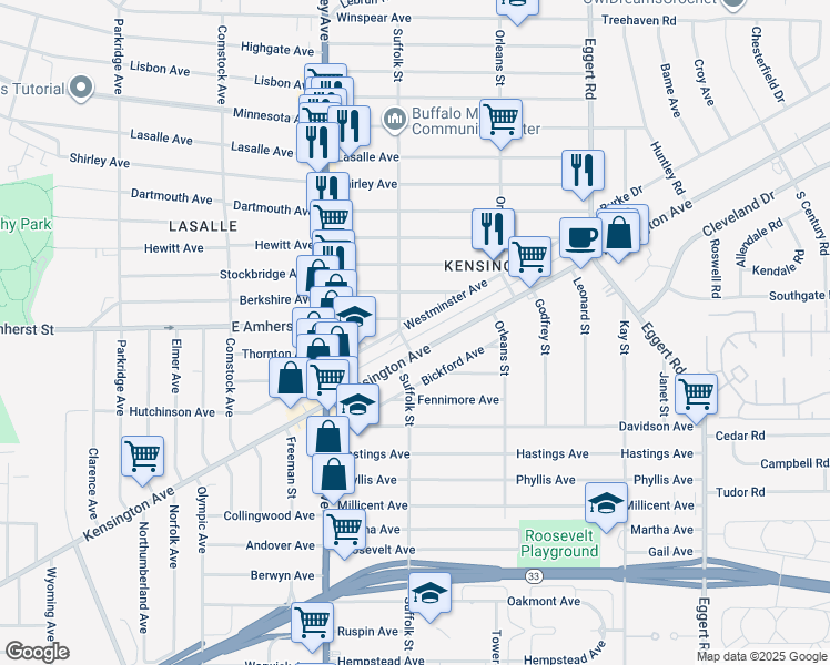 map of restaurants, bars, coffee shops, grocery stores, and more near in Snyder