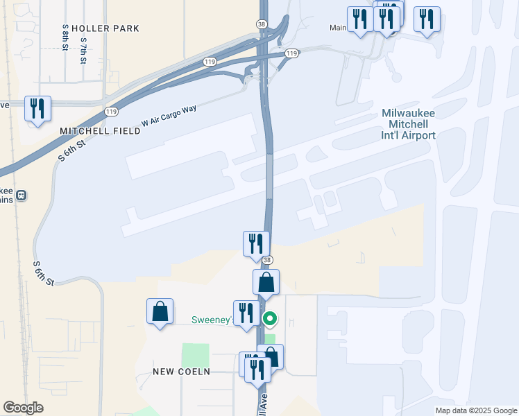 map of restaurants, bars, coffee shops, grocery stores, and more near in Milwaukee