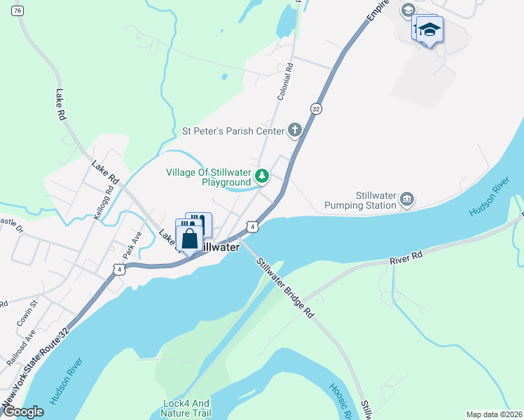 map of restaurants, bars, coffee shops, grocery stores, and more near 227 Hudson Avenue in Stillwater