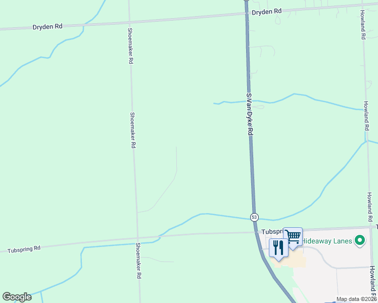 map of restaurants, bars, coffee shops, grocery stores, and more near 7170 Old Farm Trail in Almont