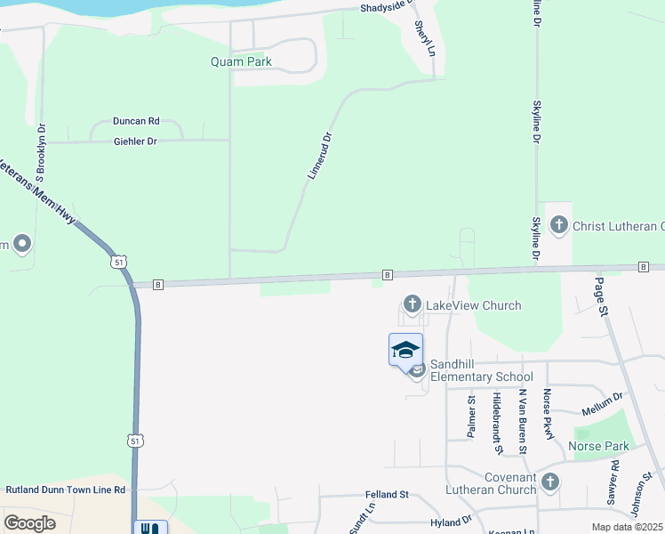 map of restaurants, bars, coffee shops, grocery stores, and more near 3028 County Highway B in Stoughton