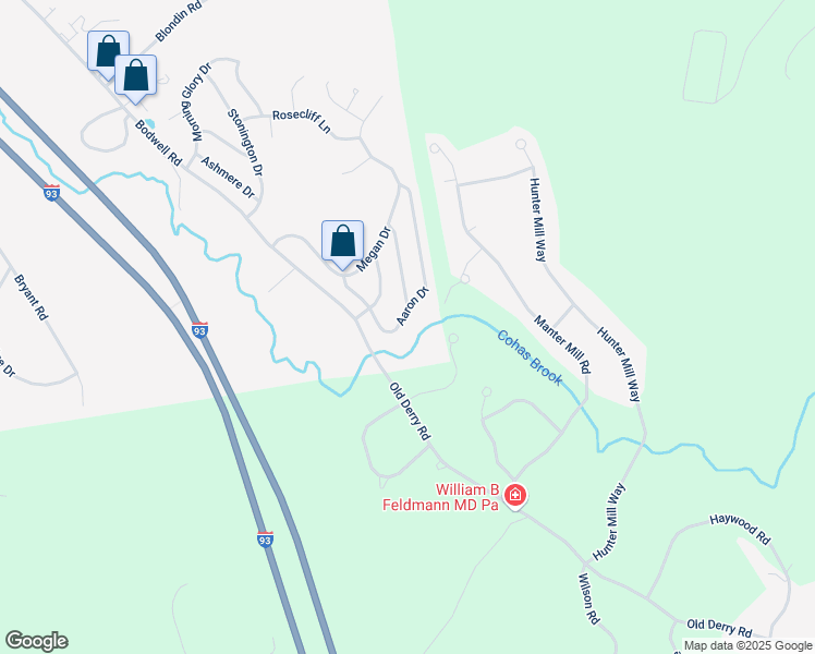 map of restaurants, bars, coffee shops, grocery stores, and more near 146 Aaron Drive in Manchester