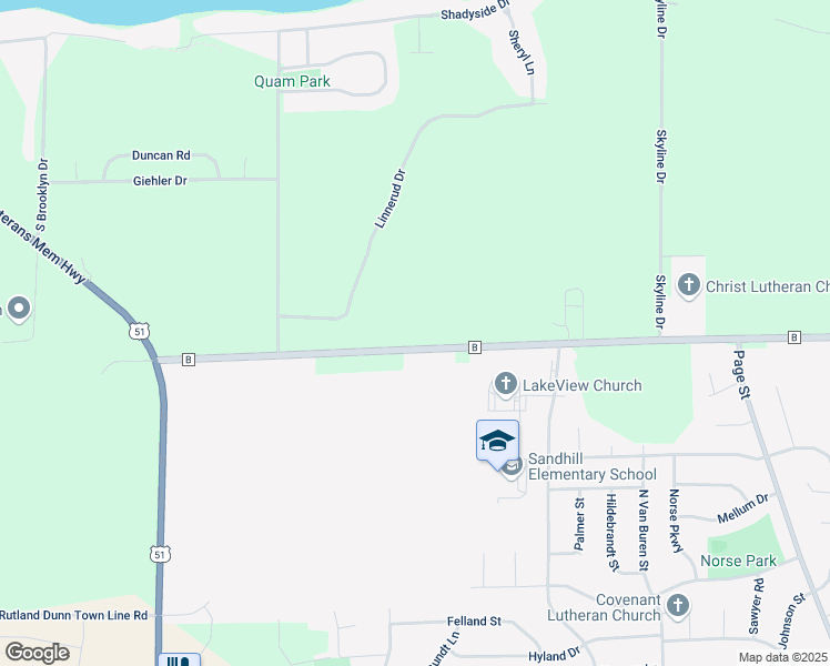 map of restaurants, bars, coffee shops, grocery stores, and more near 3028 County Highway B in Stoughton