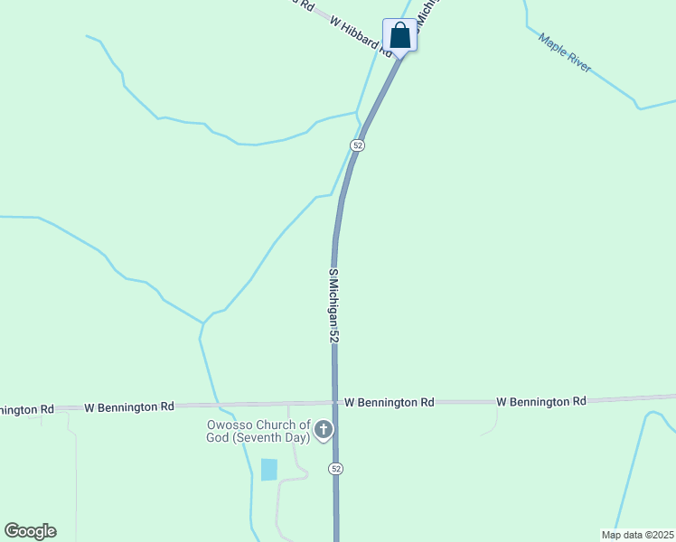 map of restaurants, bars, coffee shops, grocery stores, and more near 3787 Michigan 52 in Owosso