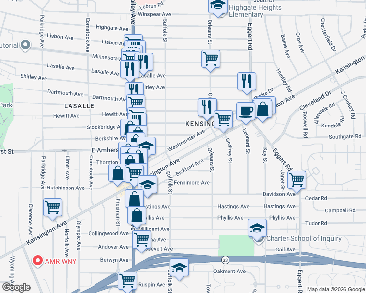 map of restaurants, bars, coffee shops, grocery stores, and more near in Snyder