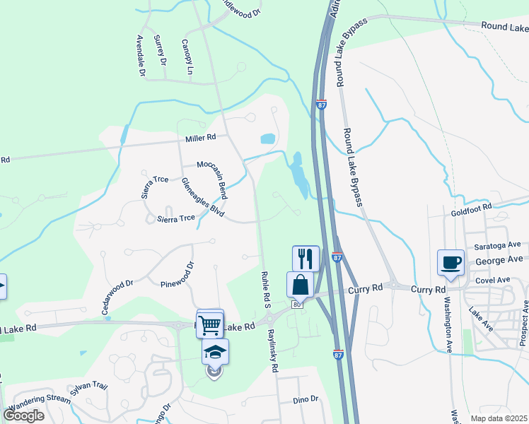 map of restaurants, bars, coffee shops, grocery stores, and more near 1 Mallard Cove in Ballston Lake