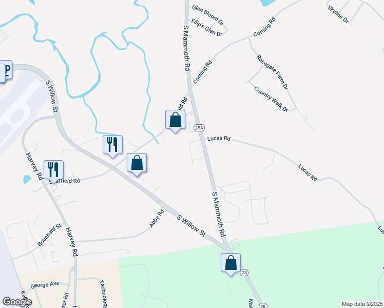 map of restaurants, bars, coffee shops, grocery stores, and more near 21 Lynx Way in Manchester