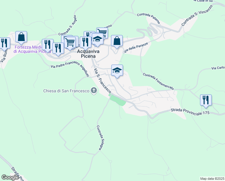 map of restaurants, bars, coffee shops, grocery stores, and more near 10 Via G. Mazzini in Acquaviva Picena