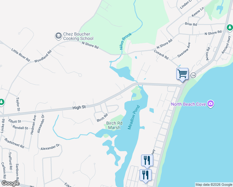 map of restaurants, bars, coffee shops, grocery stores, and more near 464 High Street in Hampton