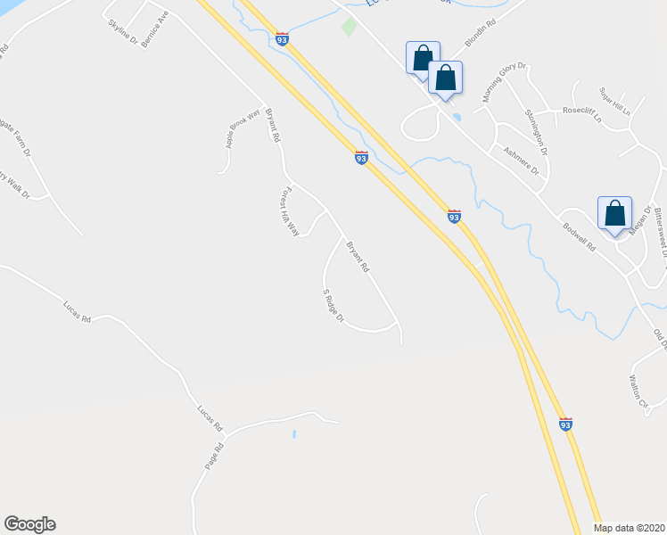 map of restaurants, bars, coffee shops, grocery stores, and more near 16 South Ridge Drive in Manchester