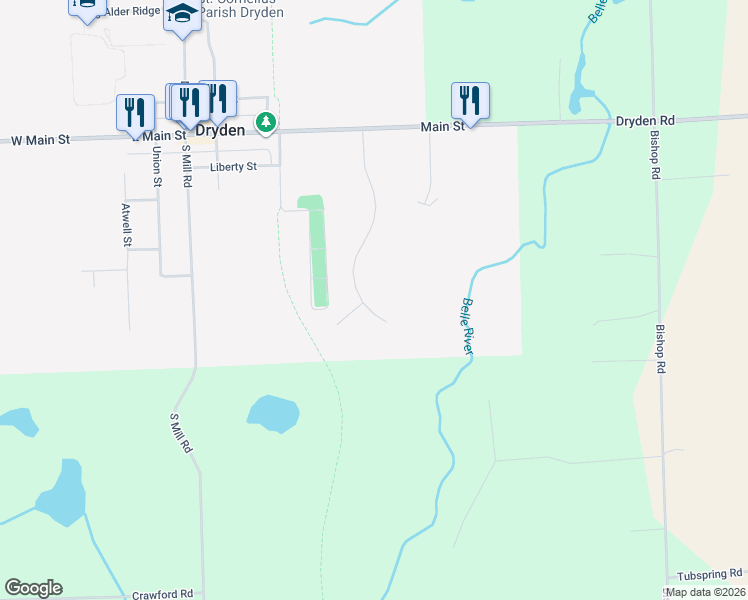 map of restaurants, bars, coffee shops, grocery stores, and more near 33 Pine Ridge Drive in Dryden