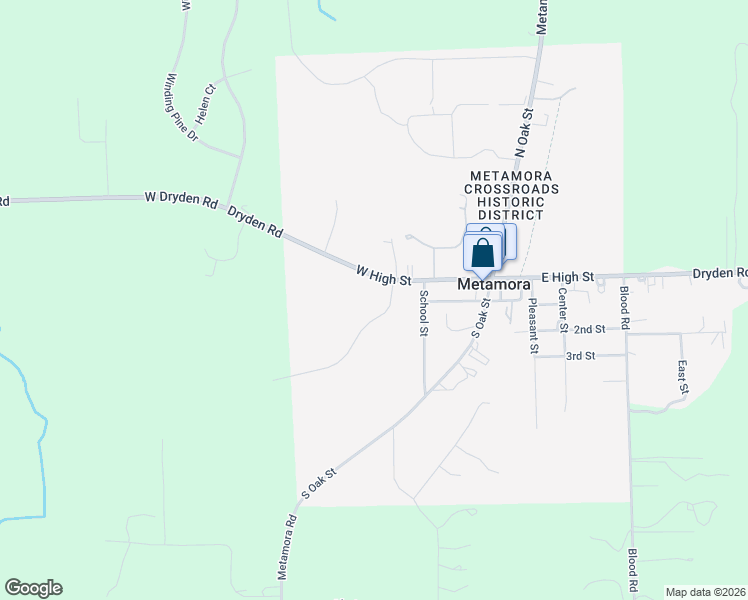 map of restaurants, bars, coffee shops, grocery stores, and more near 10900 South Ridge Road in Metamora
