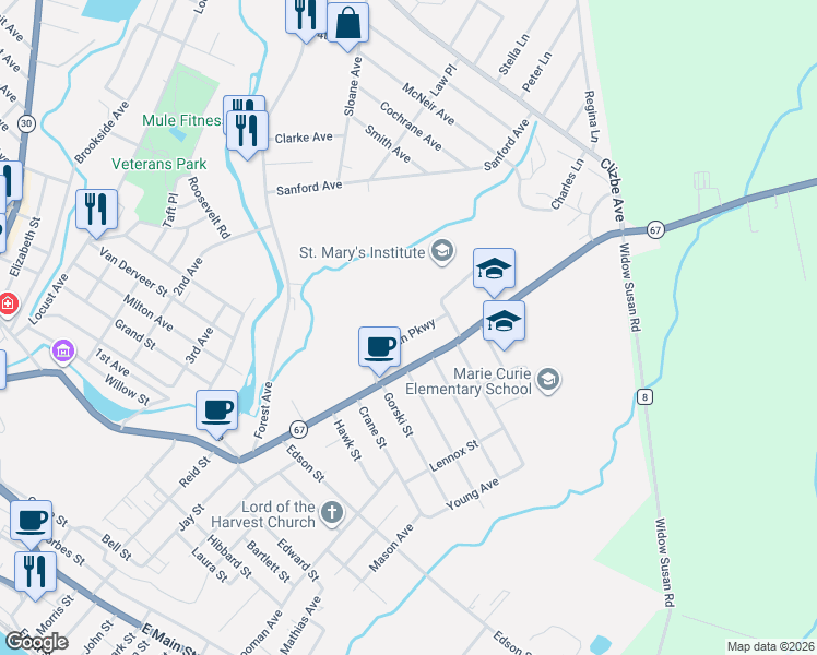 map of restaurants, bars, coffee shops, grocery stores, and more near 8 Chopin Parkway in Amsterdam