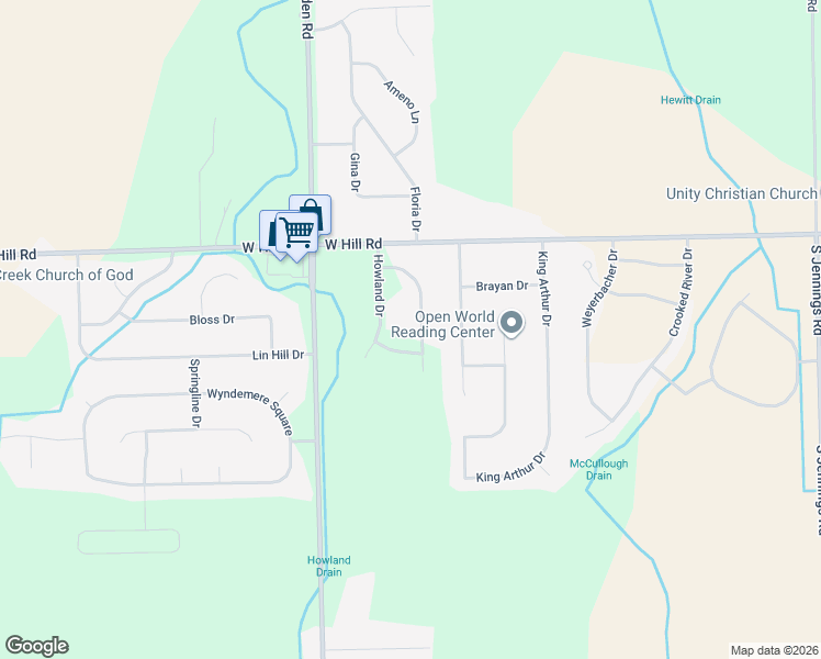 map of restaurants, bars, coffee shops, grocery stores, and more near 4432 Sprauge Lane in Swartz Creek