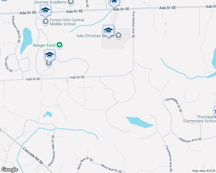 map of restaurants, bars, coffee shops, grocery stores, and more near 1280 Royal County Down Southeast in Grand Rapids