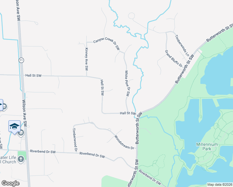 map of restaurants, bars, coffee shops, grocery stores, and more near 3878 Tall Oak Court in Grand Rapids